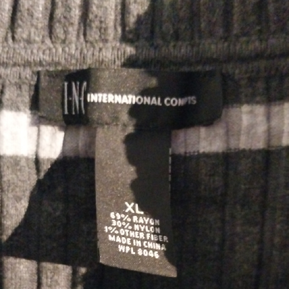 INC International Concepts Gray and White Turtleneck Sweater - Picture 2 of 2